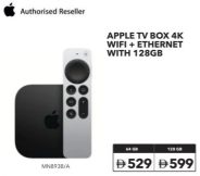 Apple TV Box 4K Wifi + Ethernet with 128GB