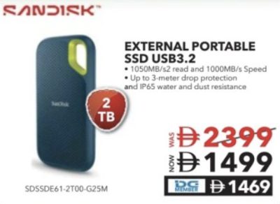 Sandisk External Portable SSD USB 3.2 2TB