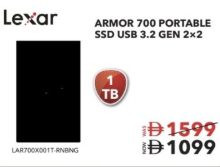 Lexar Armor 700 Portable SSD USB 3.2 Gen 2x2 1TB
