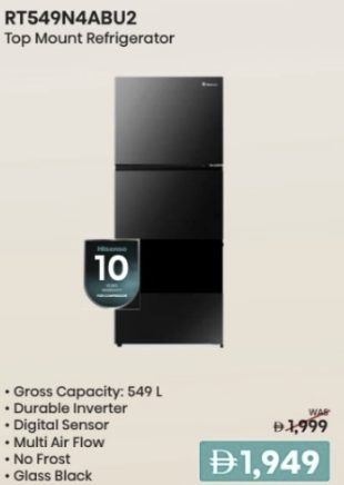 Hisense RT549N4ABU2 Top Mount Refrigerator