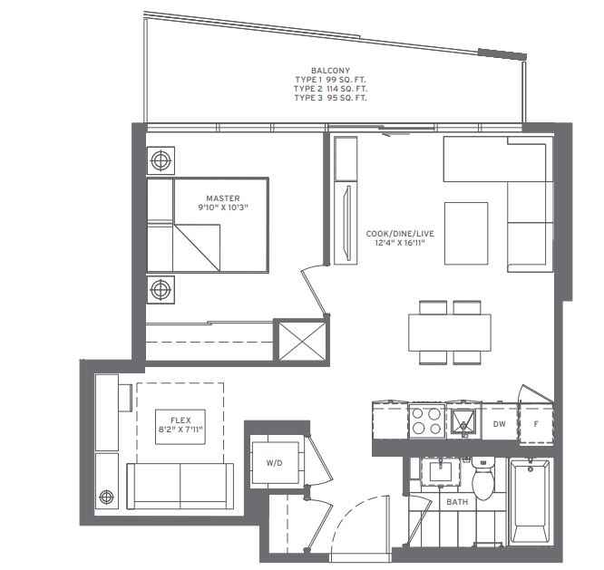 M City M3 Condo Assignment -  1.5 Bed 1 Bath photo 2
