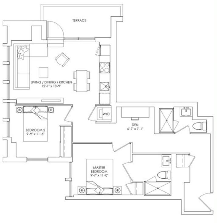 ONE Crosstown Condo Assignment - 3 bed 2 bath photo 2