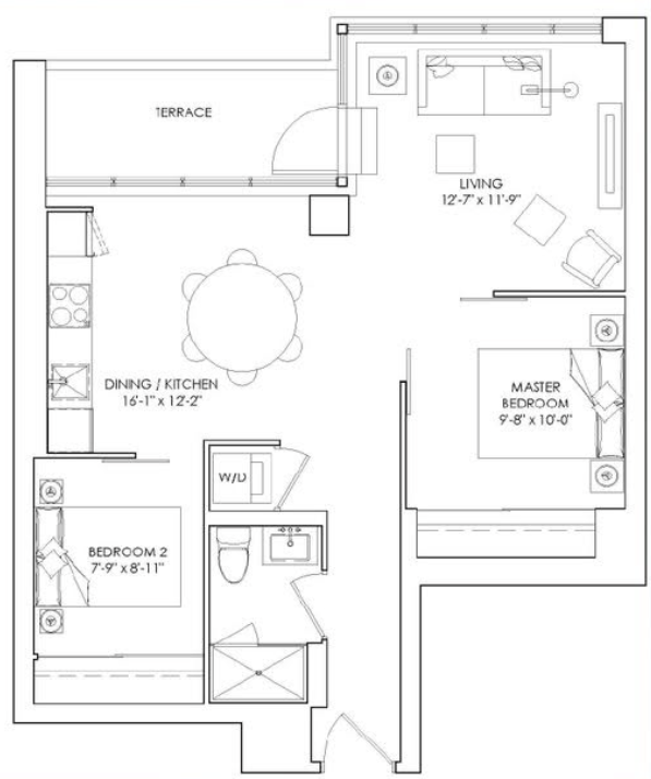 One Crosstown Condos - 2 bed 1 bath photo 2